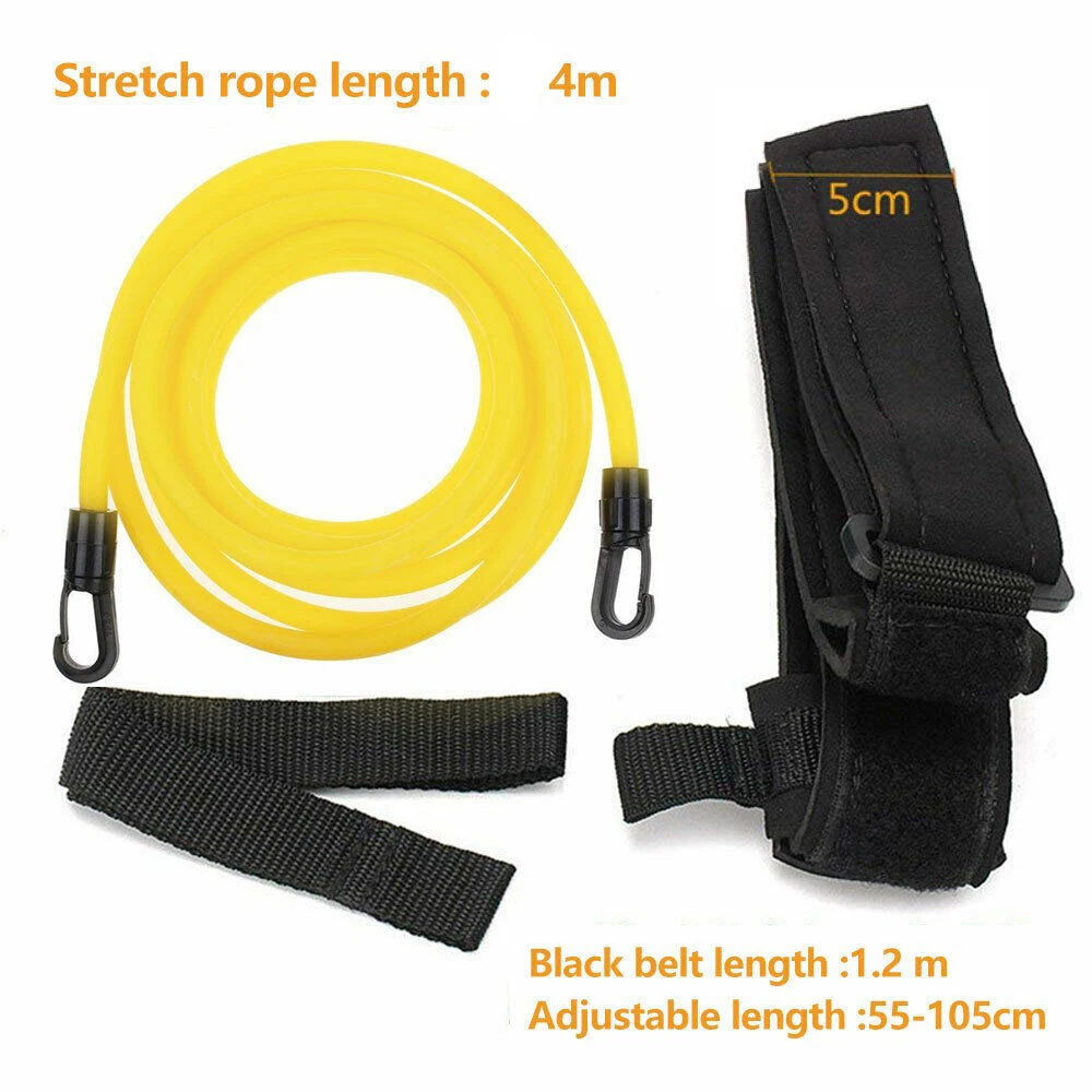 Эластичная тянущаяся веревка 4 м для плавания регулируемый ремень тренажер