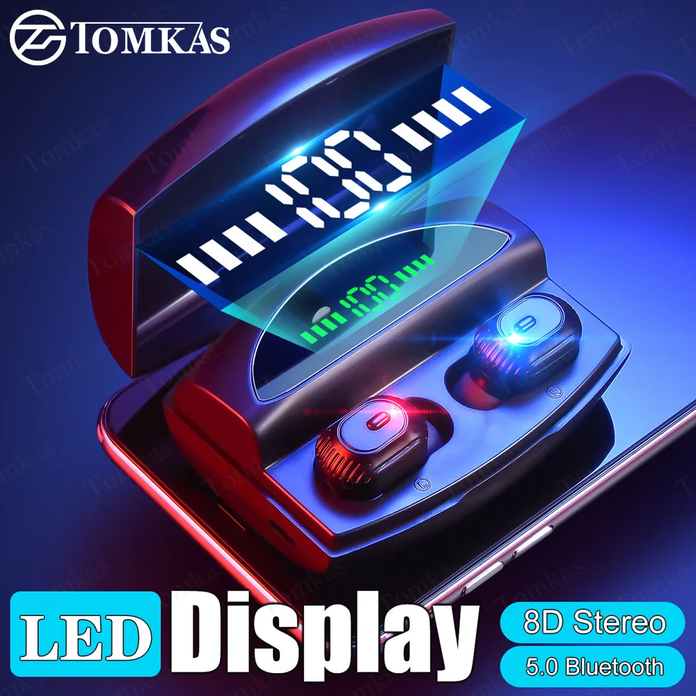 TWS Беспроводные наушники с шумоподавлением 2200 мА/ч внешний аккумулятор