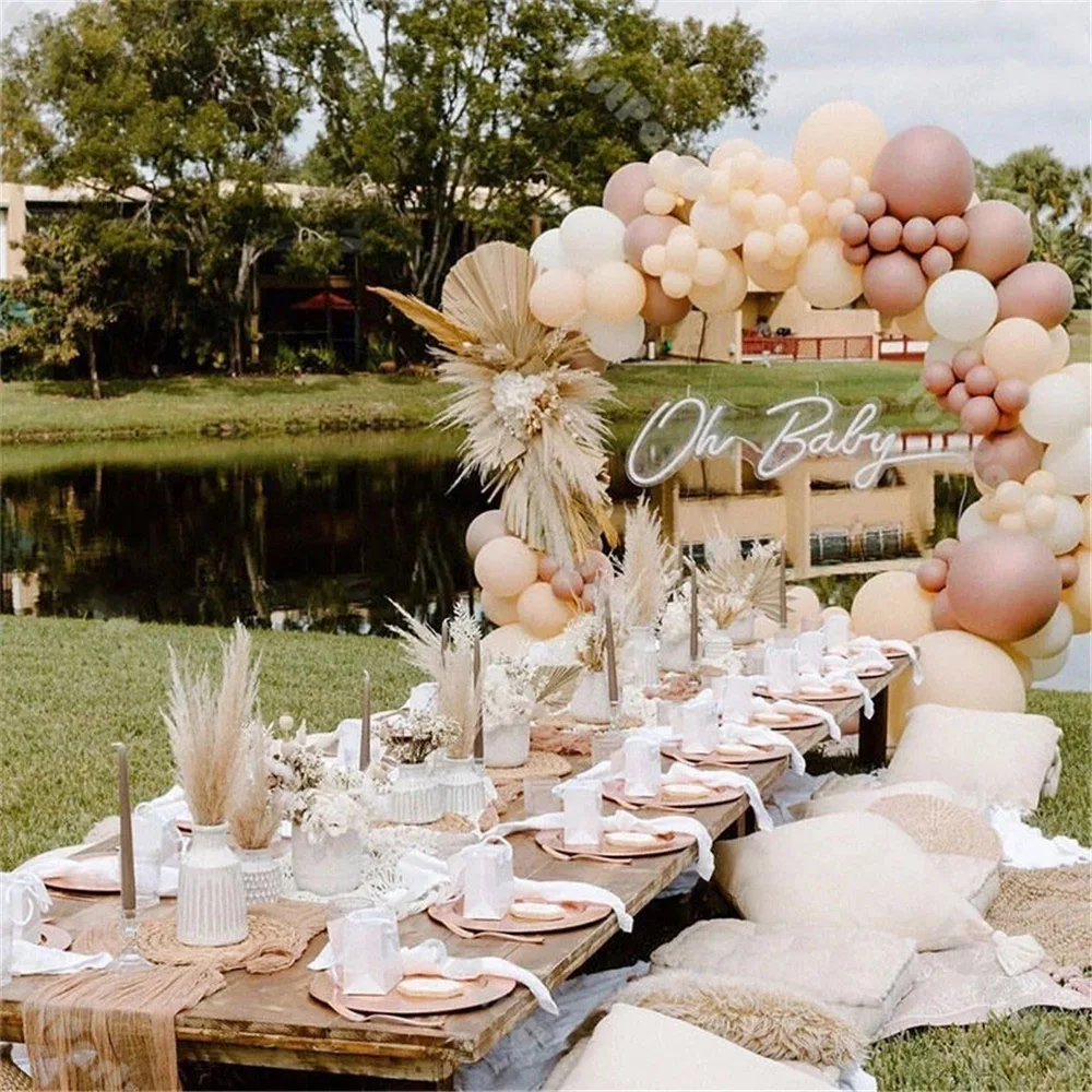 

116pcs Cream Peach Balloon Garland Arch Kit Chrome Rose Gold White Globos Wedding Birthday Party Baby Shower Decoration Supplies