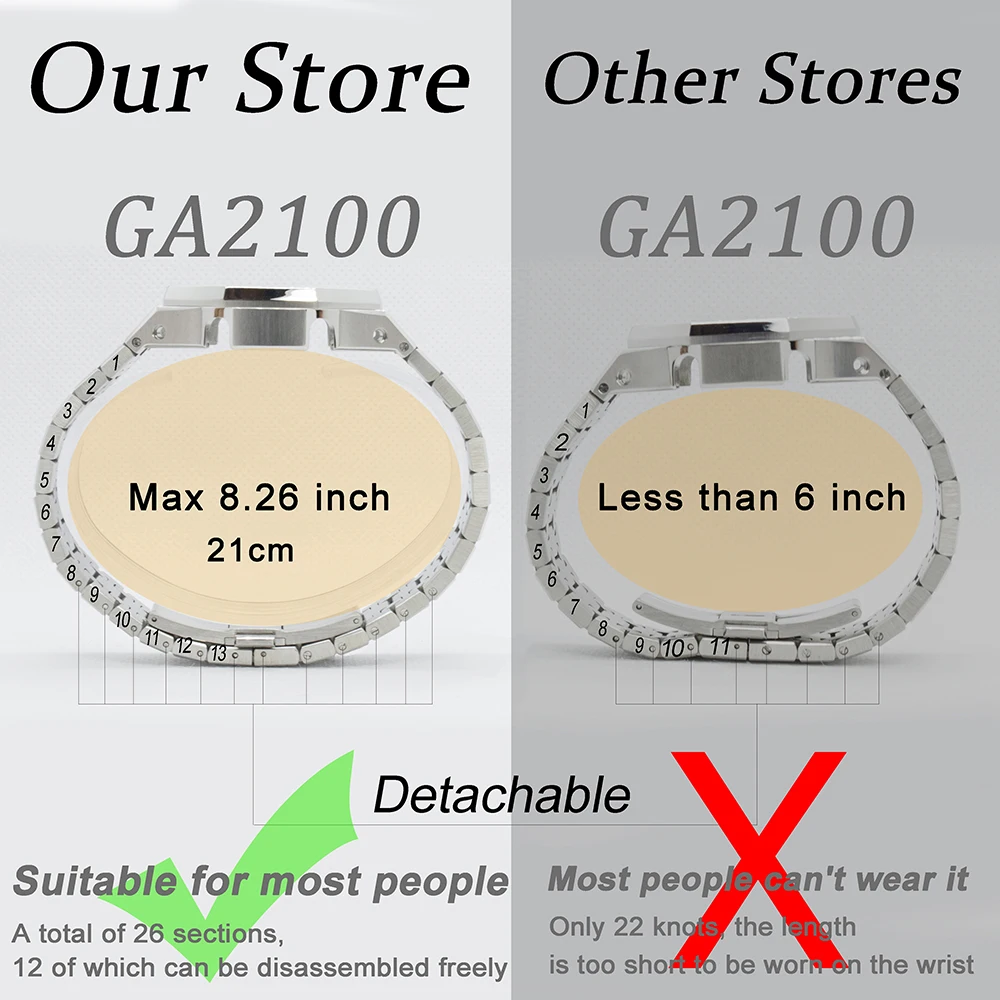 

Diamond Set GA2100 Metal Bezel Third Generation Metal Watchband Bezel 316L Stainless Steel GA-2100 GA-2110 Watch Strap Band