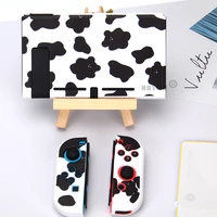for nintendo switch case black white cow grain protective shell soft tpu case cover for switch oled joncon console skin accessor