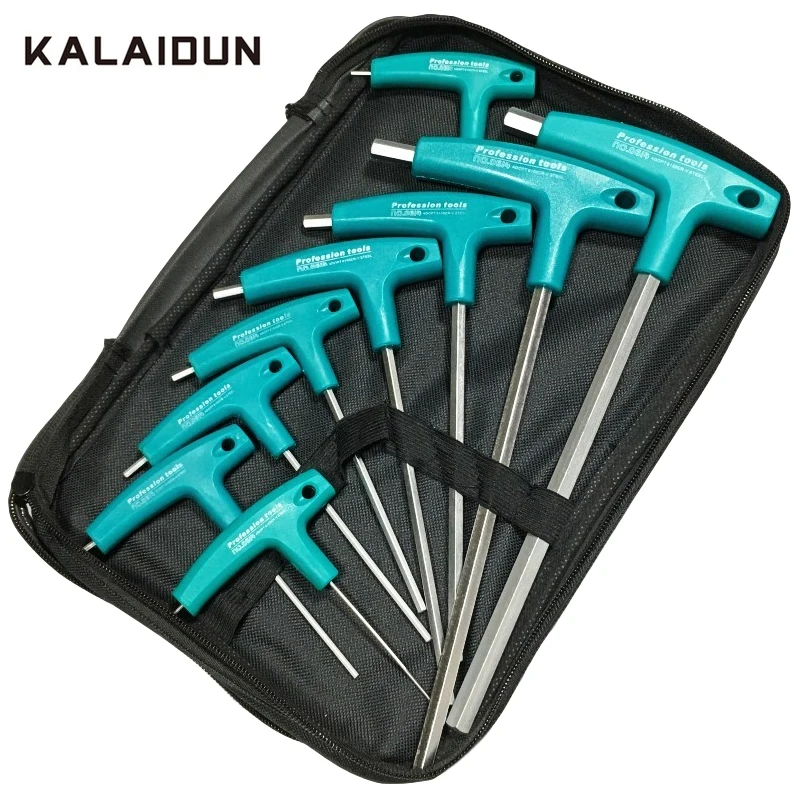 

KALAIDUN Allen Key Hex Wrench Set 6/9 PCS Flathead T-Handle Spanner Hexagon Screwdriver Hand Tools Auto Bike Motorycle Reapair