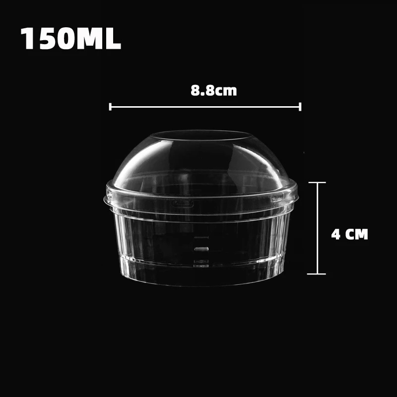 

50pcs Net red 130ml creative clear plastic cups cake mousse pastry cup ice cream pudding jelly yogurt desserts cups with lids
