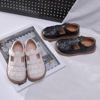 leather children casual shoes kids fashion princess shoes weave non slip breathable baby girls shoes comfort footwear wedding