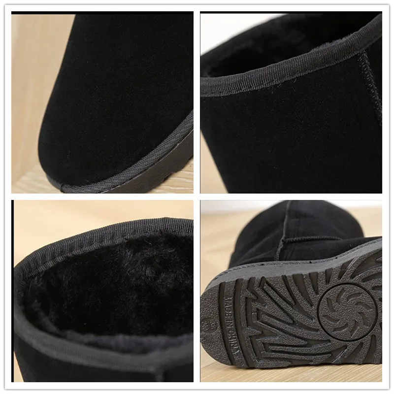 

Winter Women Warm Snow Boots Suede Cotton Flat Thick Cotton Shoes Wear-resistant Outdoor Mid-tube Boots Comfortable Large size