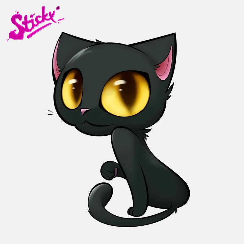 

STICKY Personality Big Eyes Witch Cat Anime Car Sticker Decal Decor Cover Scratches Waterproof Sunscreen The Whole Body
