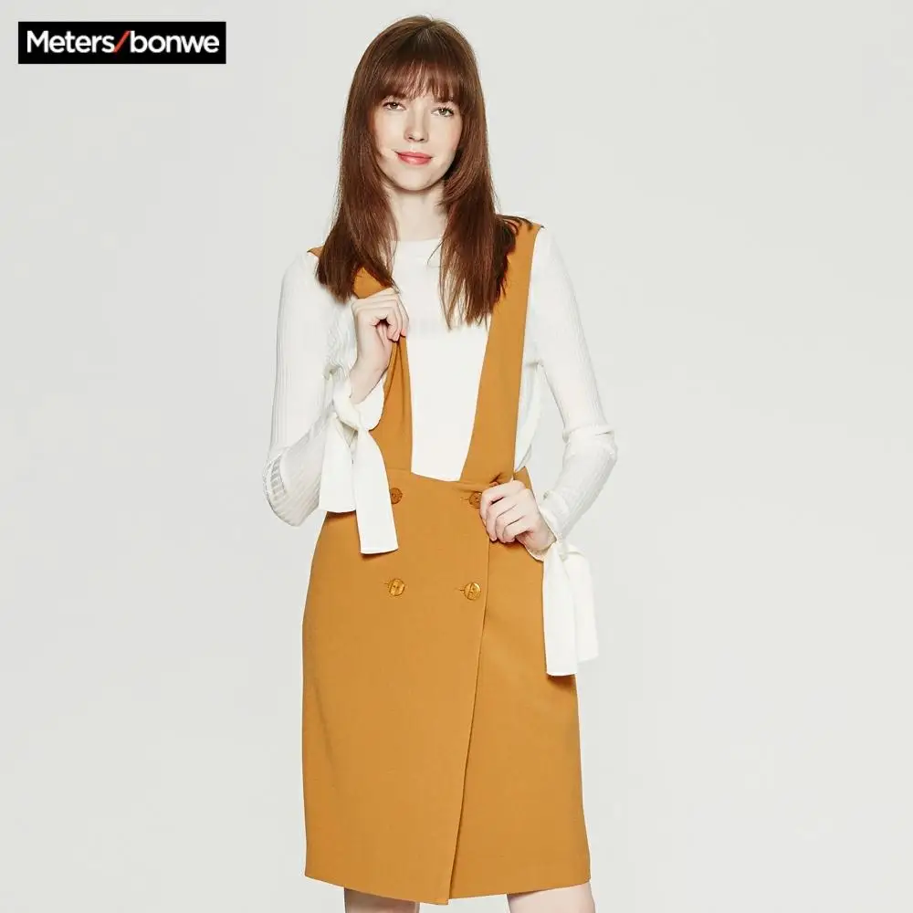 Me & City Новое модное зимнее платье без рукавов на бретелях для работы OL женское