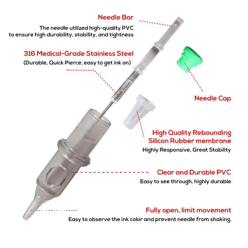 Тату картридж одноразовый полуперманентный для тату машинки 5M1/7M1/9M1/11M1/13M1/15M1 10