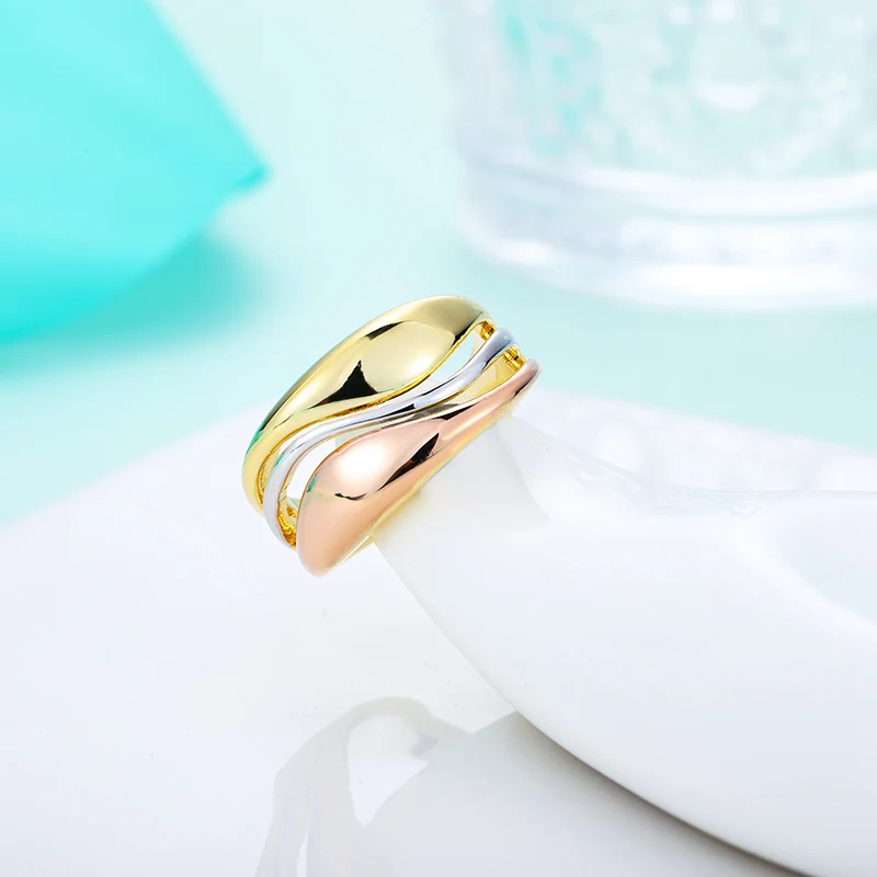 Женское широкое кольцо MAIKALE комплект колец из розового золота и подарочные