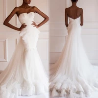 lace luxury open back mermaid bridal gown sexy bride appliques beading sweetheart vestido de noiva 2019 new bridesmaid dress