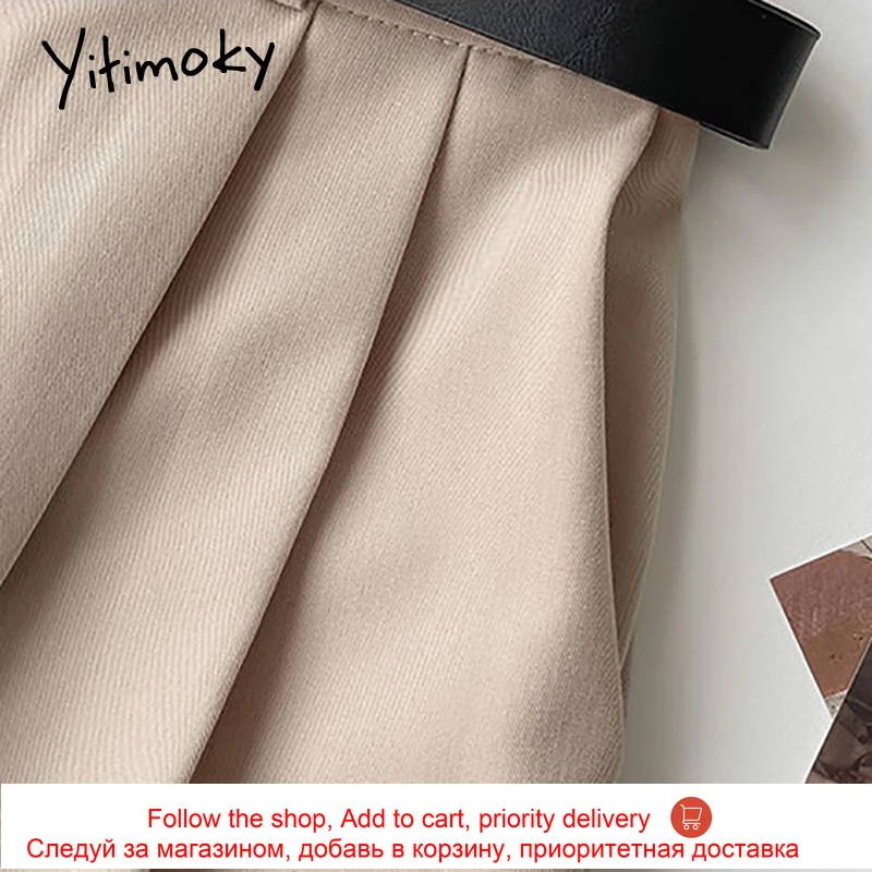 

Yitimoky Suits Woman Shorts High Waist Plus Size Solid Black Loose Wide Leg Pants Elastic Sashes Casual Fashion 2021 Summer New