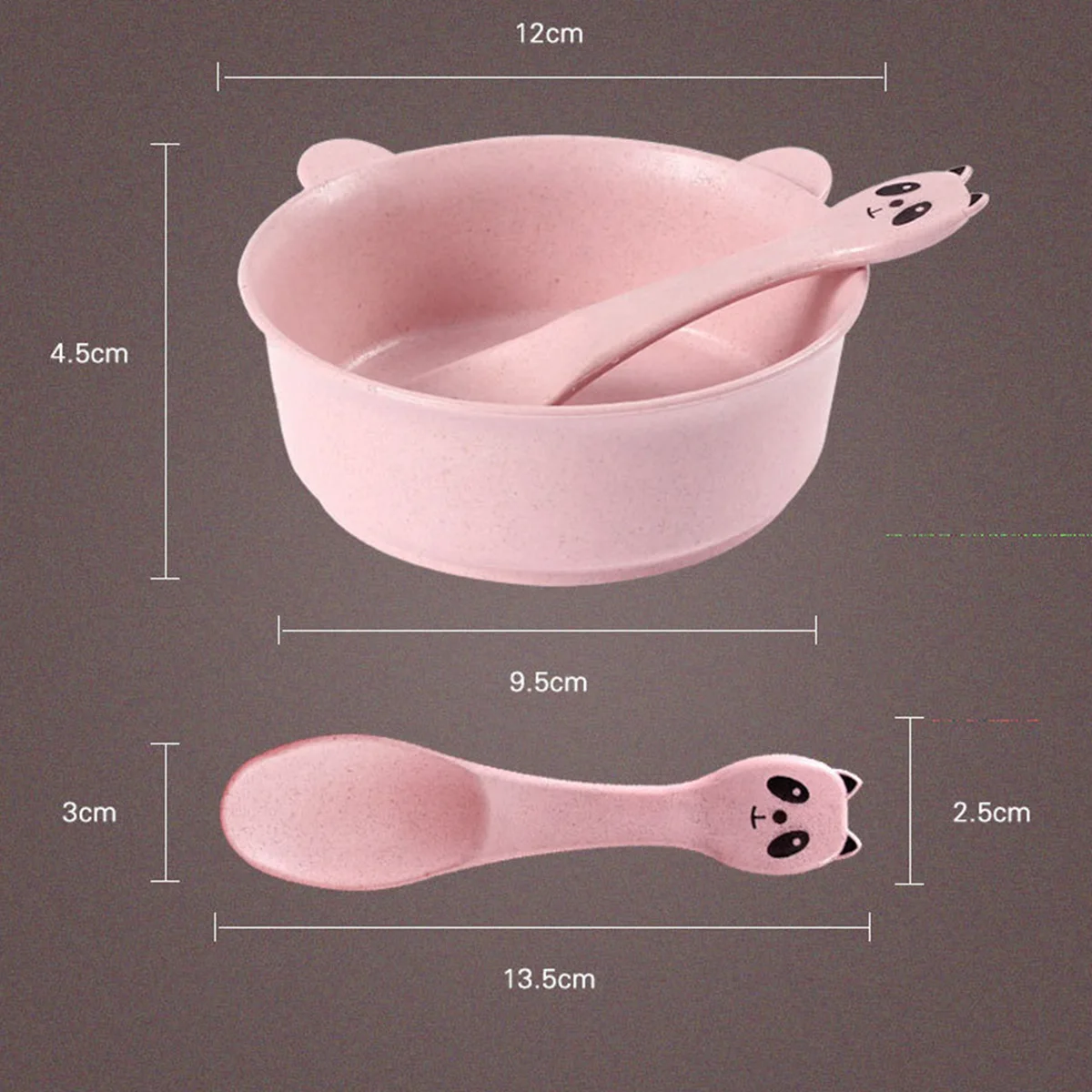 

Wheat Straw Tableware Bowl Spoon Cartoon Panda Health Child Anti-scalding Anti-fall Microwave Available Cutlery