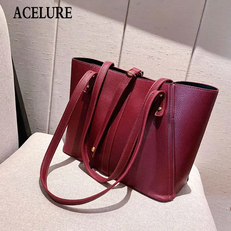 

ACELURE Soft PU Leather Shoulder Crossbody Bags for Women High Capacity Female Casual Tote Bags Ladies Large Shopping Handbags