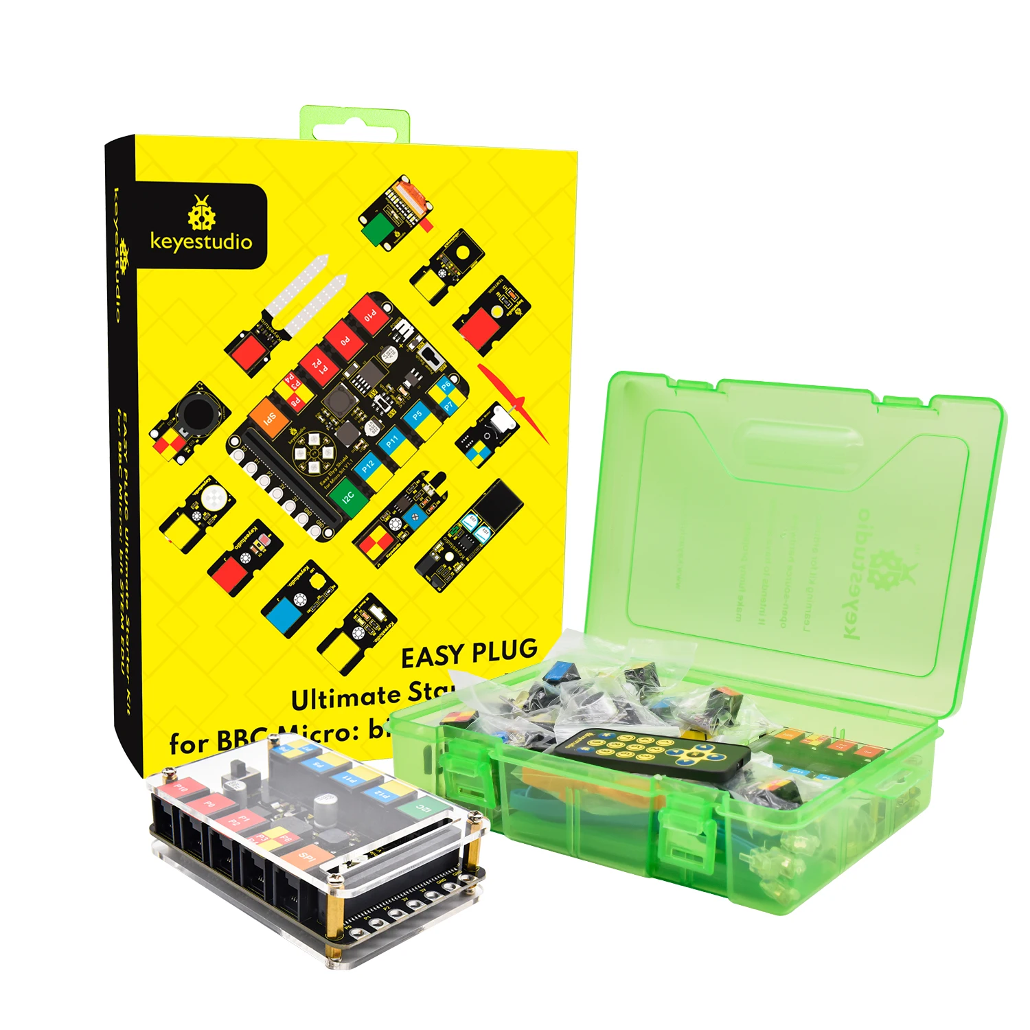 

Keyestudio EASY Plug Ultimate Starter Kit for BBC Micro bit STEM EDU Learning Program Kit for Micro: bit (No micro :bit Board)