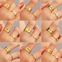 trendy gold butterfly rings for women men lover couple rings set friendship engagement wedding open rings 2021 fashion jewelry