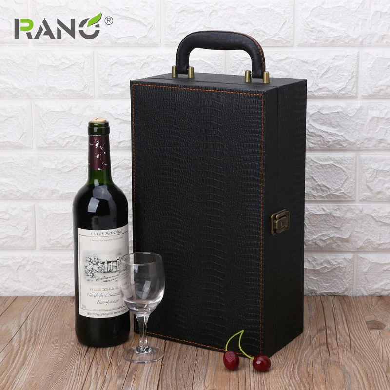 RANO RN-WB04 кожа высокого качества вина двойные бутылки коробка для подарка Твердые