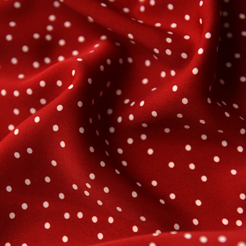 

Summer Chiffon Fabric printed Polka dot polyester chiffon fabric for Dress suspender skirt pajamas top fabric