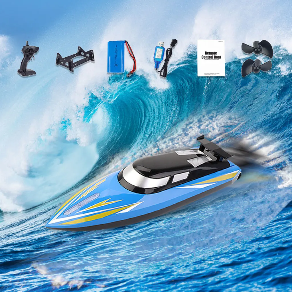 

2.4G Electric RC Speedboat with Navigation Light High Speed Radio Remote Control Boat Ship Yacht for Pool Lake Water River