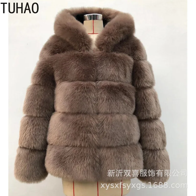 Зимнее модное женское пальто TUHAO из искусственного меха пушистое женская толстая