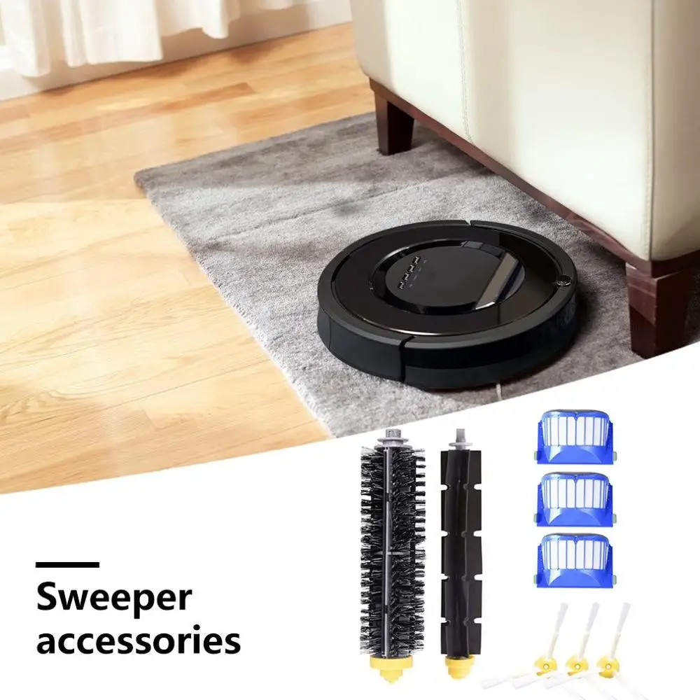 iRobot roomba Sweeping Machine Accessories 600 Series Set (3 Side Brush +3 Filter +1 Roll Rubber Brush) | Бытовая техника