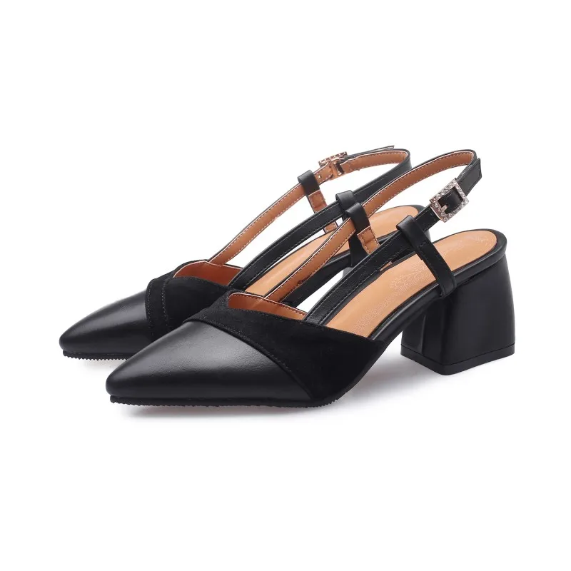 Сандалии женские на высоком каблуке босоножки с острым носком туфли толстом