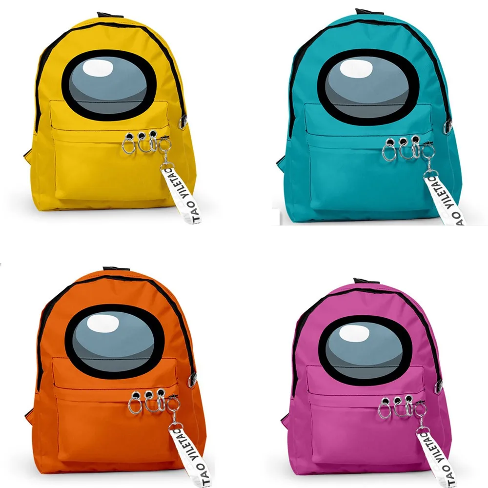 

A mong Us Backpacks Small Bags Unisex Candy Colors 3D Oxford Waterproof Key Chain Accessories Cute Kawaii Boys Girls School Bags
