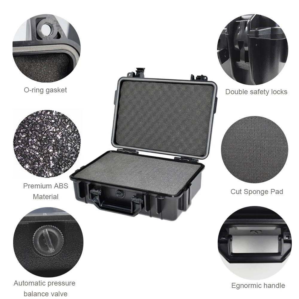 ABS Plastic Sealed Tool Box Safety Case Equipment Toolbox Suitcase Impact Resistant Shockproof Outdoor box | Спорт и развлечения