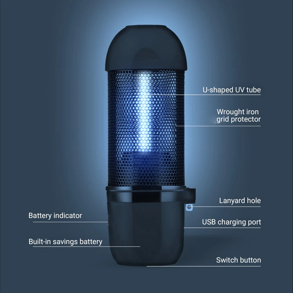 Перезаряжаемая УФ бактерицидная лампа для стерилизации озона портативная