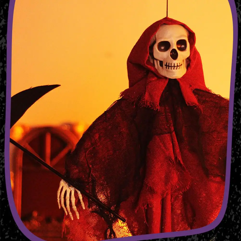 Хэллоуин подвесной призрак страшный красный череп и серп Мрачный Жнец