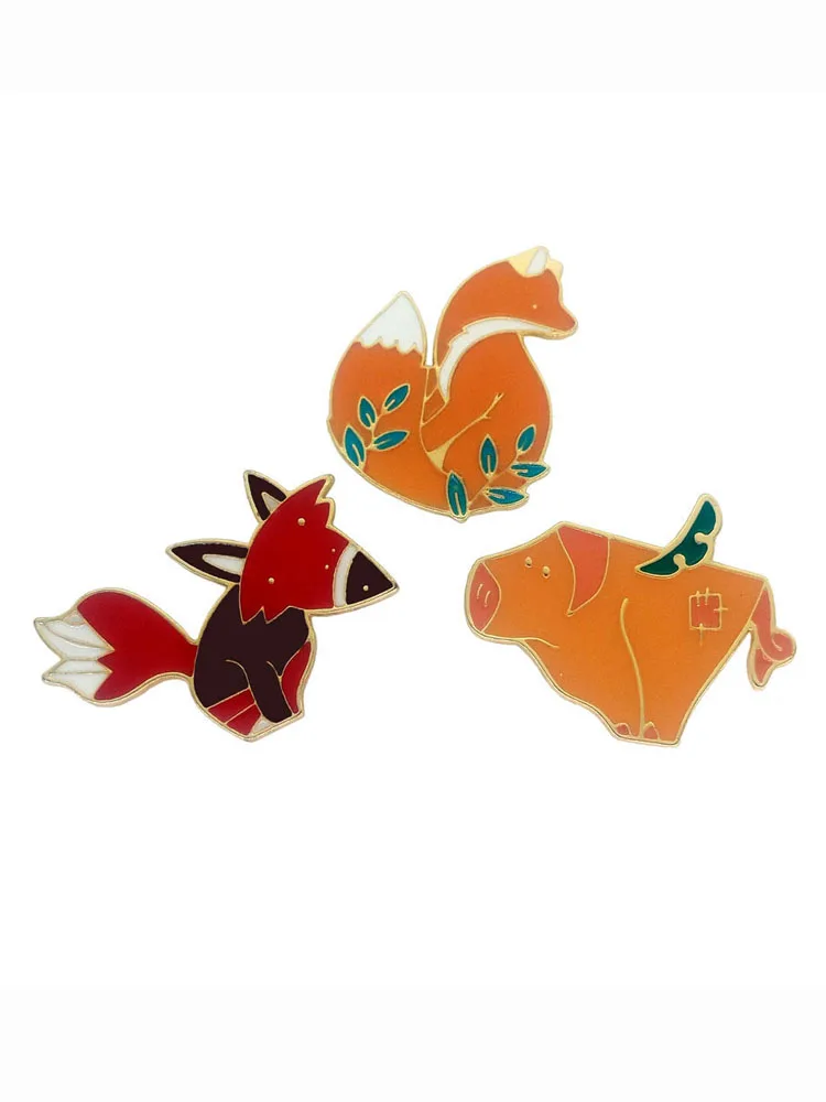 

Pig Animal Fox Brooch Drip Of Zinc Alloy Series Corsage, Women Jewelry Gift