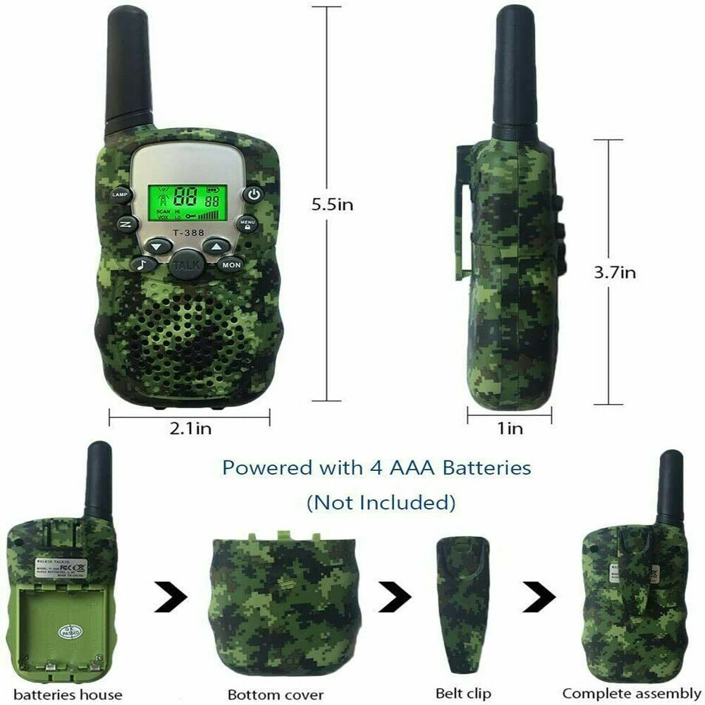 

2PCS Mini Toy Walkie-talkies Handheld Transceiver 1KM Range Children's Radio Lanyard Interphone Toy for Kids Gift