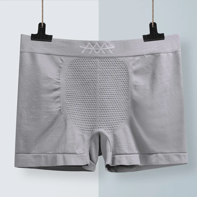 

Men Boxer High Elastic Lingerie Pants Shorts Honeycomb Underwear Seamless Breathable Sweat-absorbent Pants for Men Comfortable