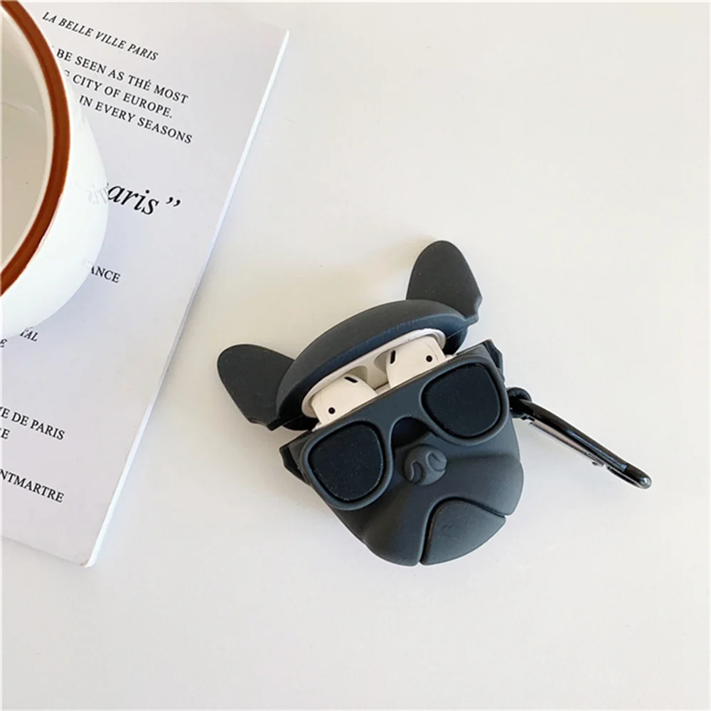 910007 Q UNCLE Bulldog защитный чехол для Apple Airpods беспроводной Bluetooth 2 поколения Tide индивидуальность стерео силиконовая гарнитура коробка - Цвет: 910007