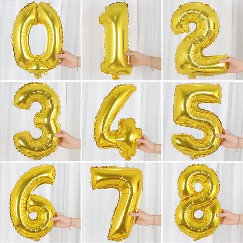 16 32 дюйма номер Фольга шар розового цвета: золотистый серебристый синий меняющие