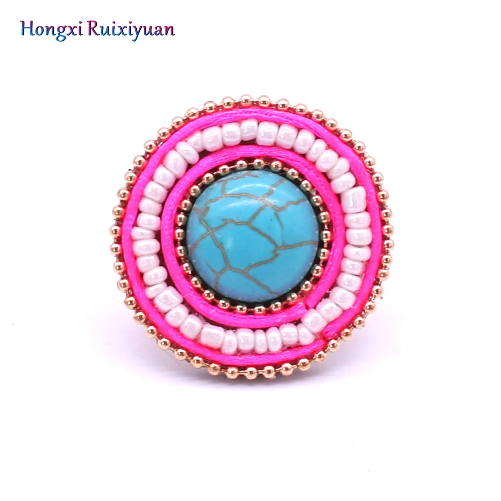 white Новое кольцо, простые и изящные круглые кольца для женщин, натуральный камень, ручная работа, модные аксессуары для пальцев, свадебные украшения - Цвет основного камня: white