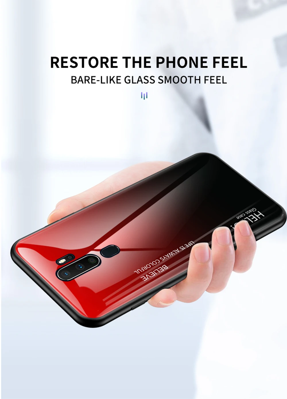 Для OPPO A9 A5 чехол Роскошный Жесткий закаленное стекло модный градиент Защита задняя крышка чехол для OPPO Realme 3 5 Pro shell