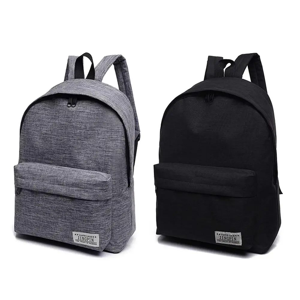 

Teen School Bag Pure Color Canvas Backpack Middle School Korean Style Trendy Schoolbag For Student College Male Female Travel