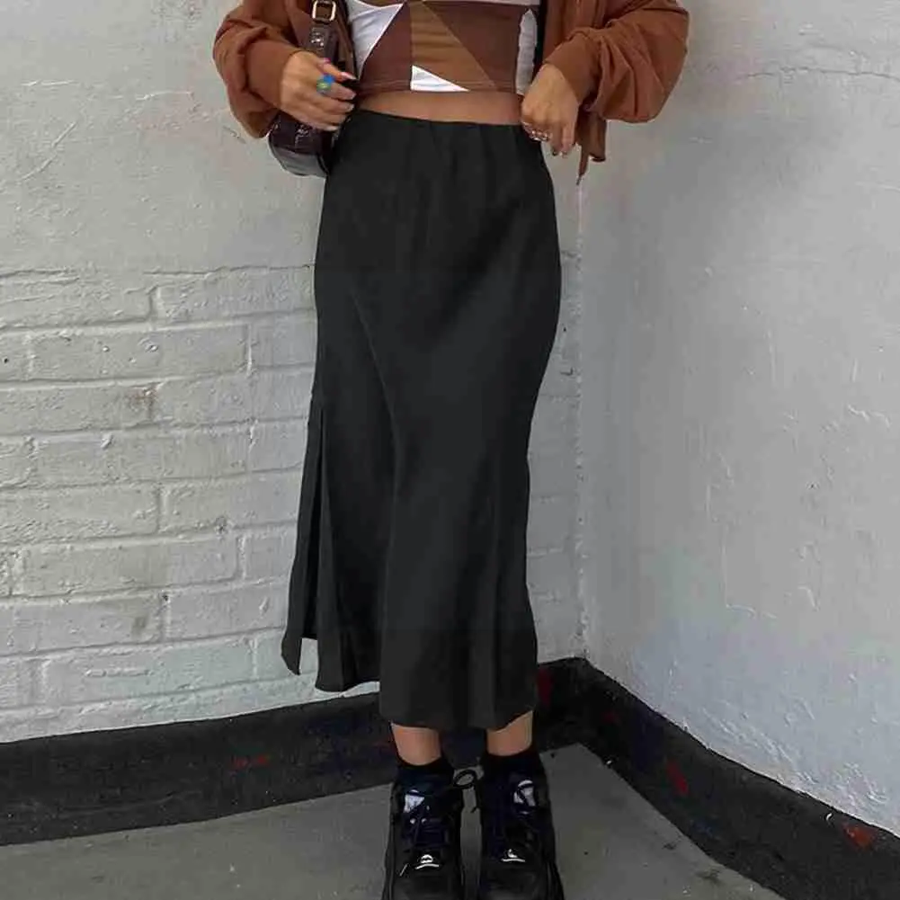 Горячая новинка женские уличные хипстерские юбки с разрезом и высокой талией