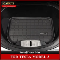 new model 3 2021 2017 car front trunk mat for tesla model 3 2022 accessories tpe upper trunk mat waterproof lower trunk mat