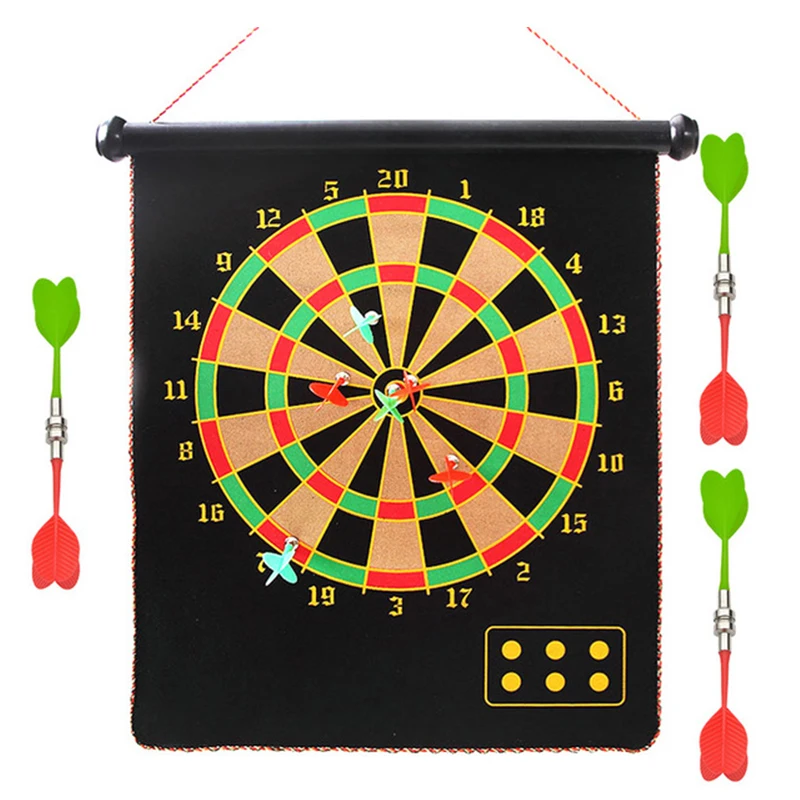 

12/15/17 Inch Magnetic Dart Aiming Set Double-sided Flocking Dart Board Children Indoor Throwing Safety Puzzle Game Accessories