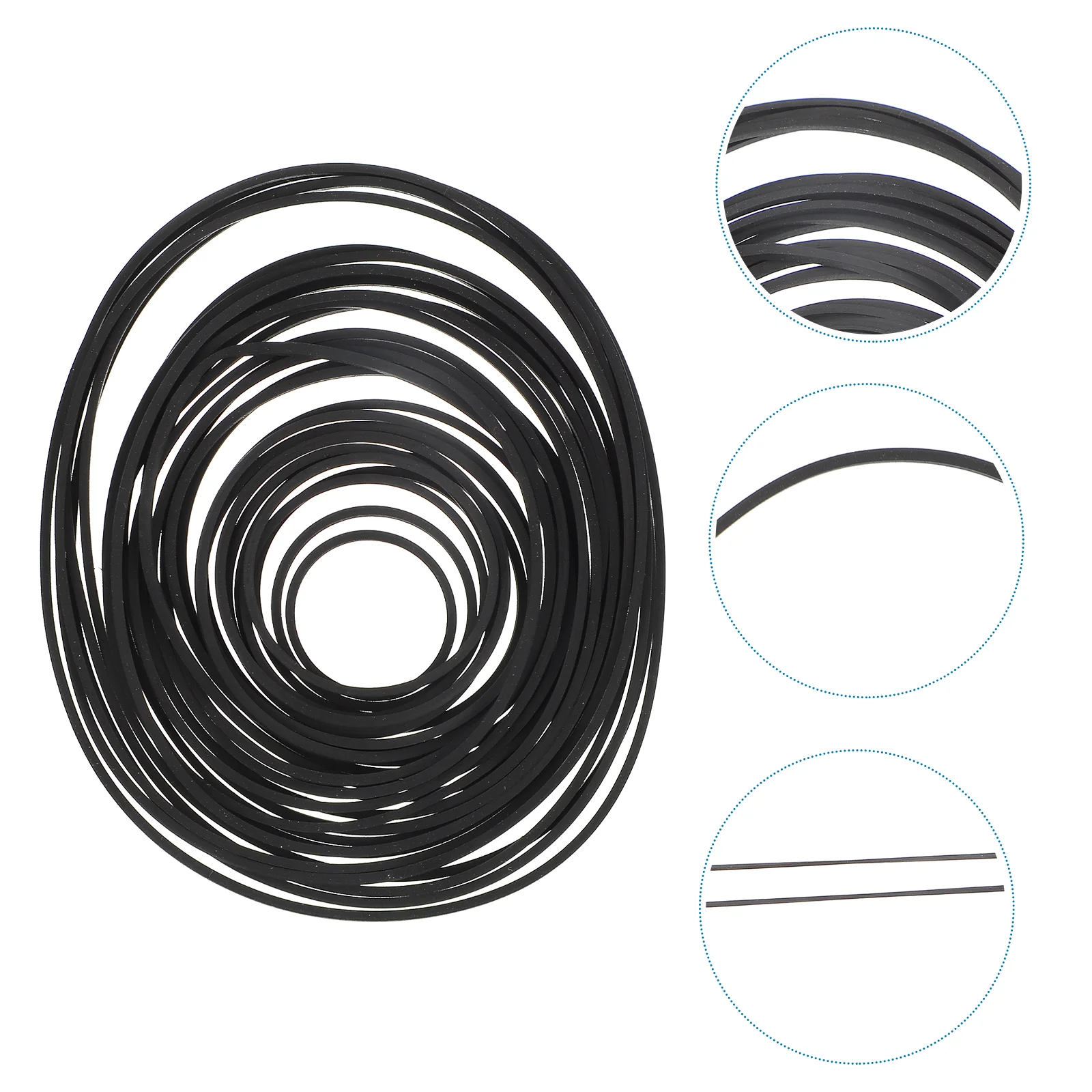 

30pcs Recorder Rubber Belt Cassette Recorder Repair Maintenance Flat Belts
