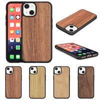 for iphone 13 12 pro max mini mobile phone case with wooden edging tpu solid wood anti falling mobile phone case full coverage