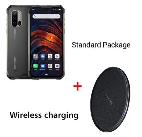 Ulefone Power 7 6,3 ''IP68 прочный Helio P90 Octa Core 8 ГБ+ 128 ГБ Android 9,0 48MP 4G глобальная версия 5 V/3A NFC мобильного телефона - Color: Black N Wirle Charge