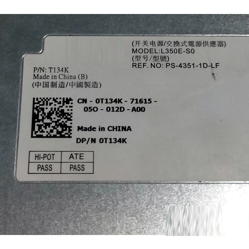 100% рабочий источник питания для Dell R310 350 Вт импульсный L350E-S0 D350E-S0 A R109K T134K |