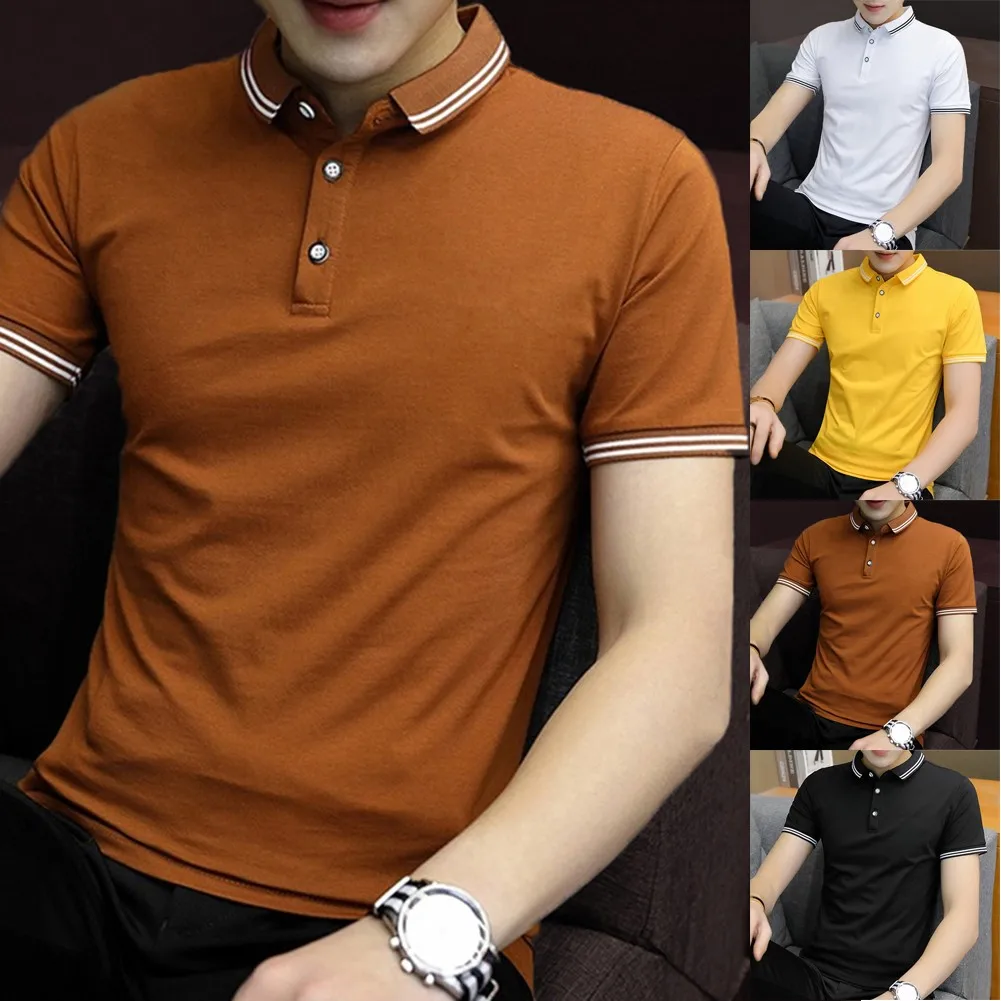 

Мужская летняя рубашка с воротником с коротким рукавом