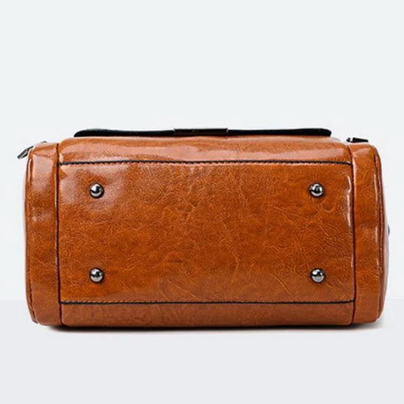 

Women Handbags Fashion Black Female Messenger Bag Retro Oil Wax Leather Portable Handbags Wild Shoulder Crossbody Bag Femme Flap