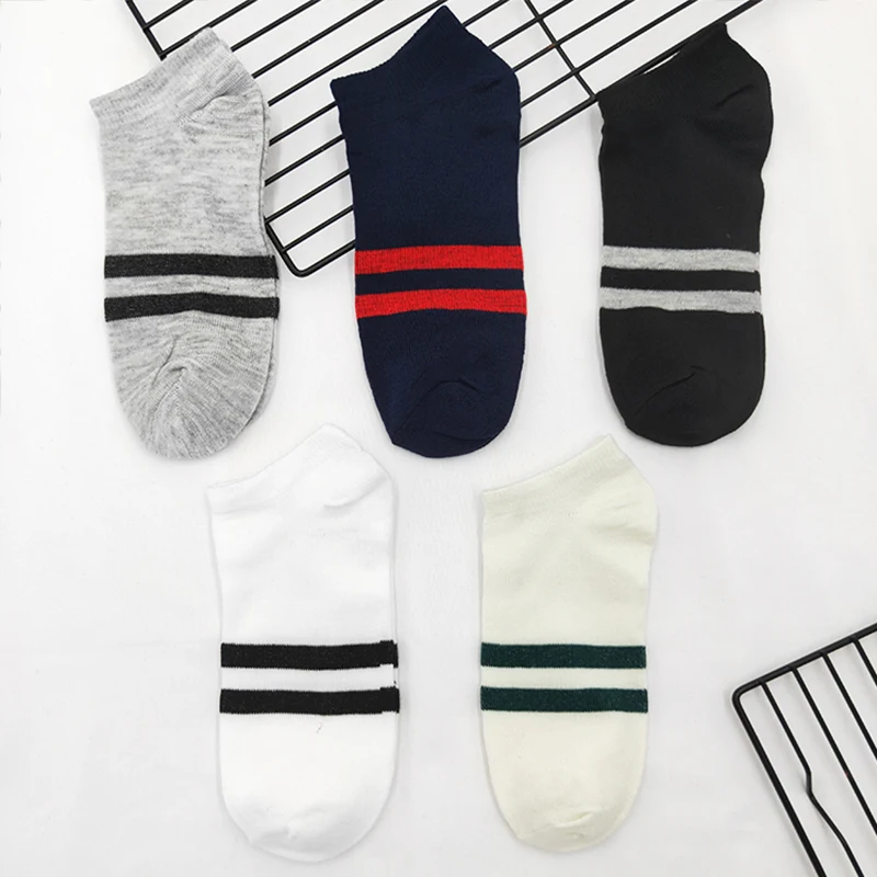 

5 Pairs Men's Socks Cotton 23 Harajuku Boat Socks Solid Colour Summer Spring Autumn Socks Male Casual Men Ankle Sock Streetwear