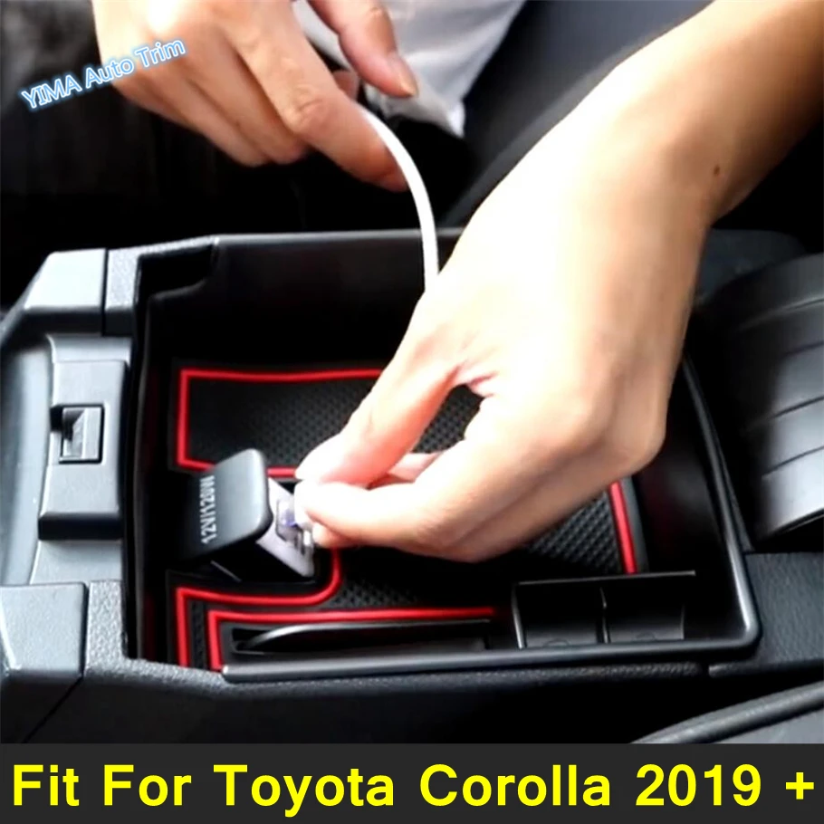 Lapetus Auto Styling Central Control Storage Pallet Armrest Container Box Molding Cover Trim Fit For Toyota Corolla 2019 - 2022