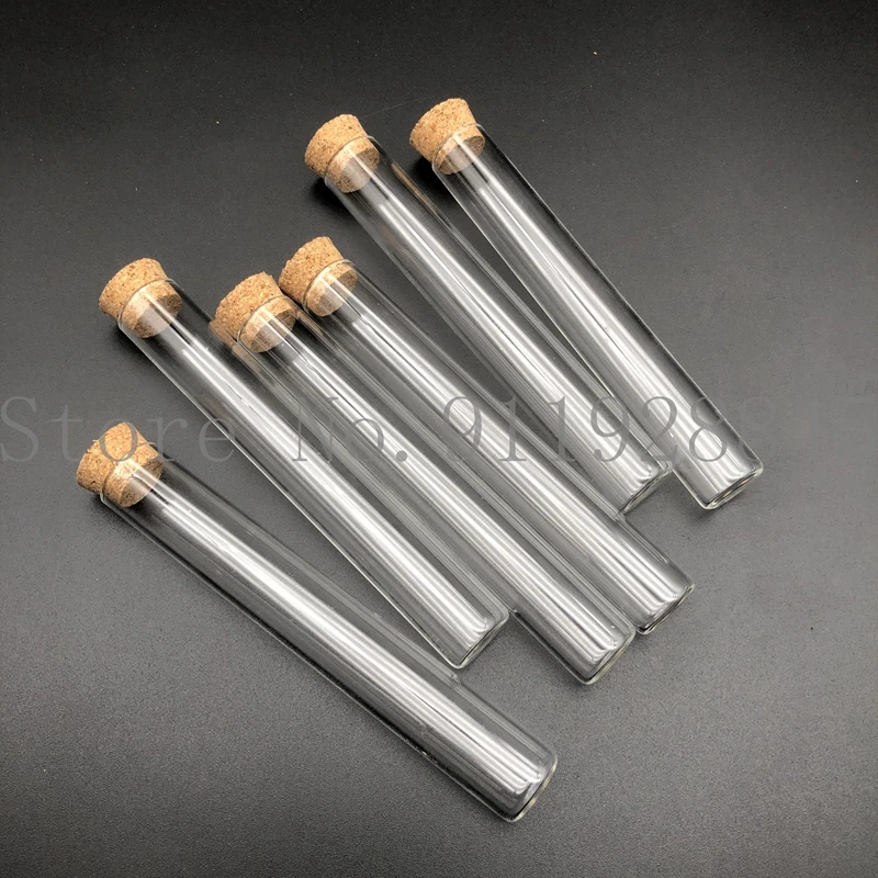 Лабораторные пробирки из стекла толщиной 13 Х100 мм с плоским дном и пробковыми