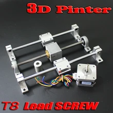 3D Printer guide rail sets T8 Lead screw 100 200 300 400 500mm + linear shaft +KP08 SK8 SC8UU+ nut housing +coupling+ 2408 motor